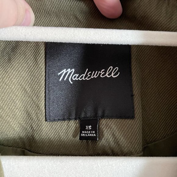 Madewell Womn XS Kale Green Oversized Drapeweave Caldwell Double-Breasted Blazer - Picture 10 of 14